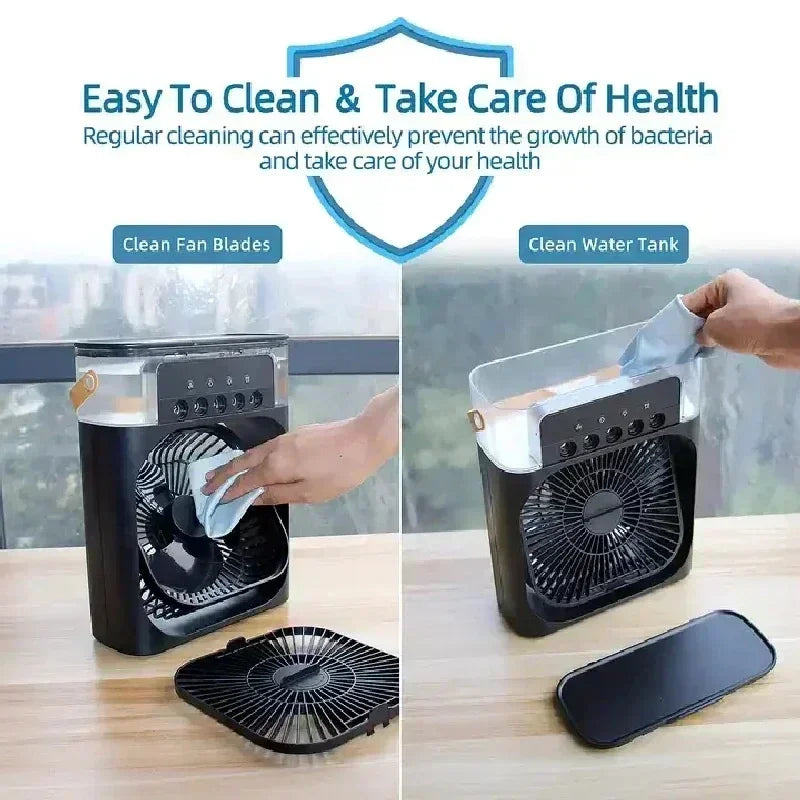 3 in 1 Portable Air Cooler LED Night Light Humidifier