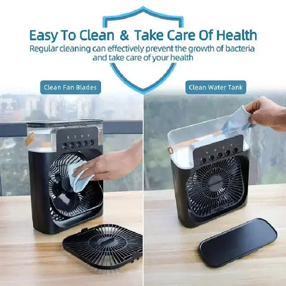 3 in 1 Portable Air Cooler LED Night Light Humidifier