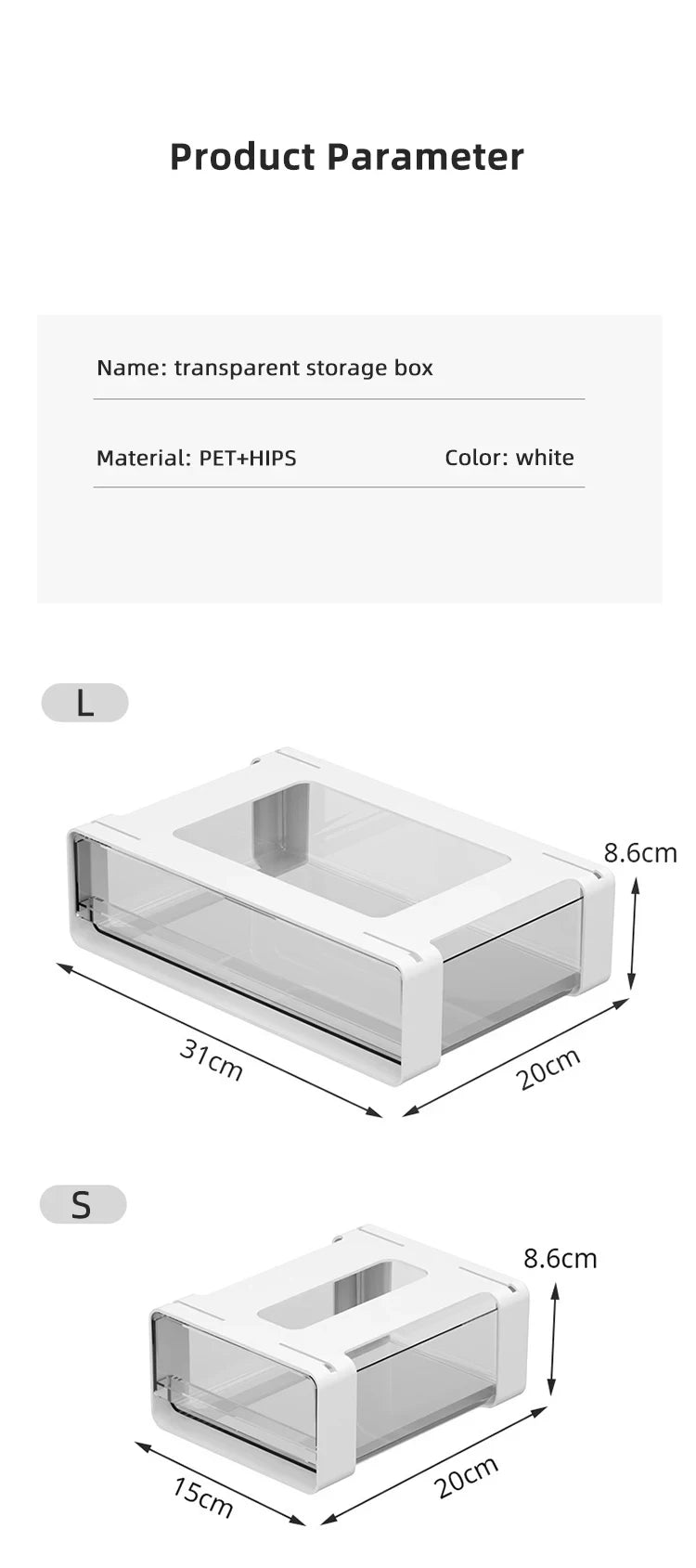 Drawer Storage Box Under Table