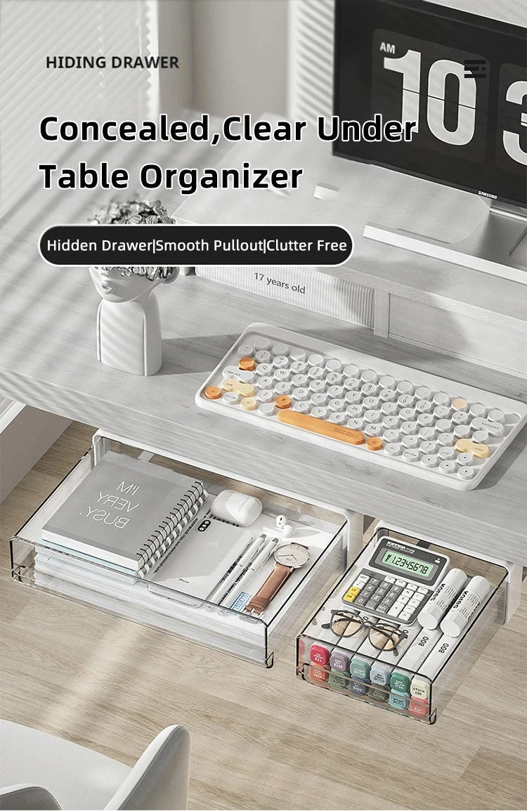 Drawer Storage Box Under Table