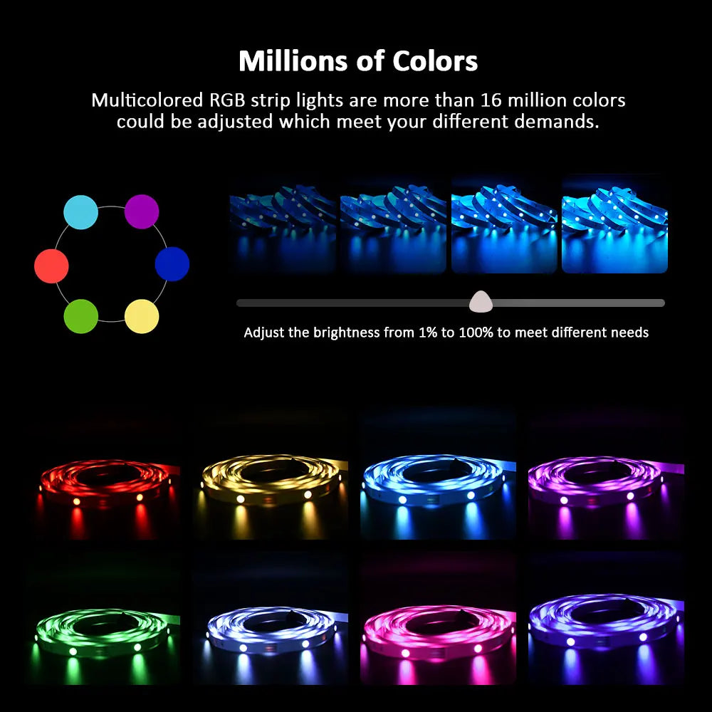 RGB USB LED Strip APP with 44 Key Remote Control