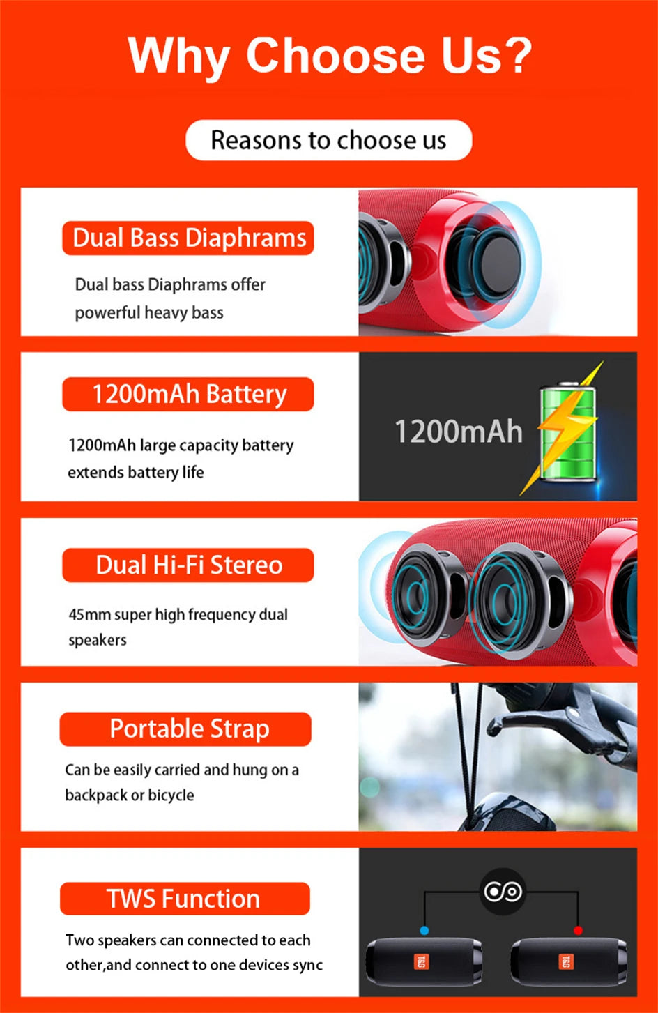 Wireless Portable Bluetooth Speaker Caixa De Som