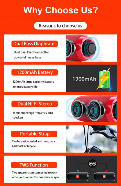 Wireless Portable Bluetooth Speaker Caixa De Som Blutooth Music Sound Box For Radio FM Subwoofer Blootooth Audio Hand Free Baffe