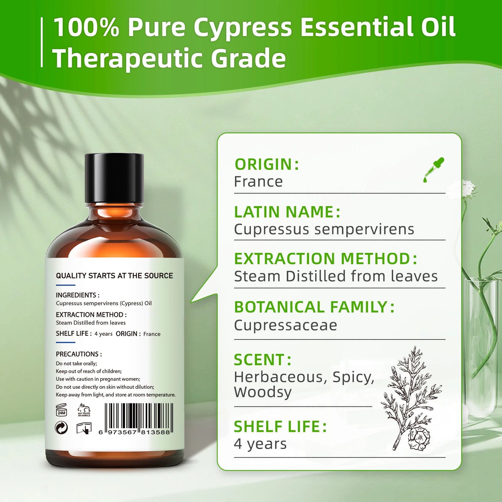 HIQILI 100ML Cypress Essential Oils