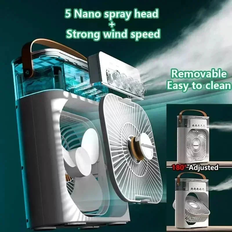 3 in 1 Portable Air Cooler LED Night Light Humidifier