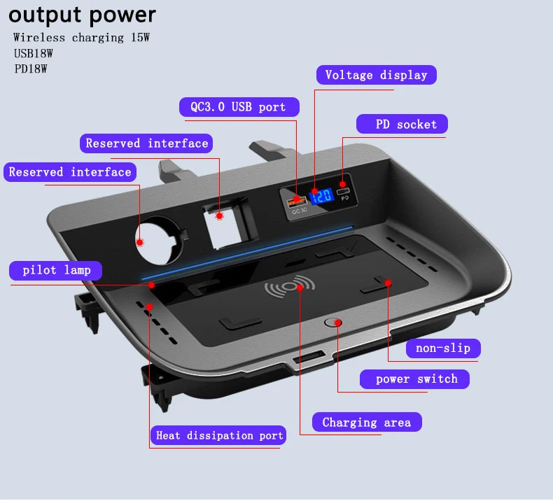 Suitable for 20-25 RAV4 car phone wireless chargers
