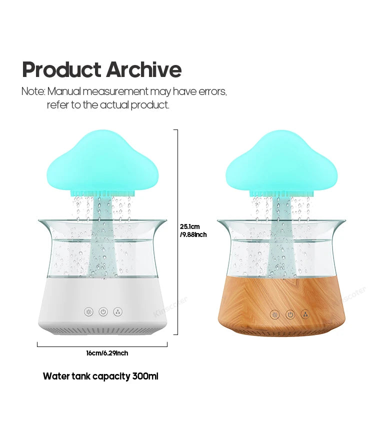 Rain Cloud Electric Air Humidifier 300ml Aroma Diffuser