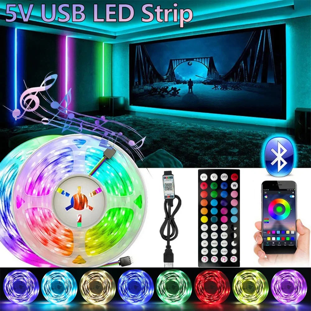 RGB USB LED Strip APP with 44 Key Remote Control