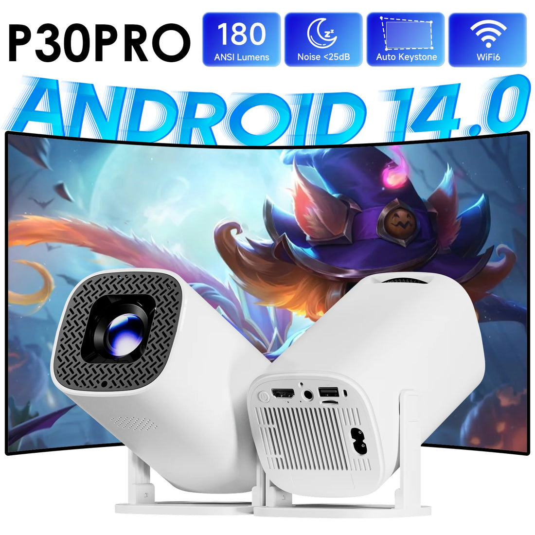 P30 PRO Smart Mini Projector Android 14